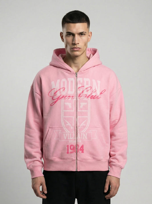 Gun Metal Zip Up [Pink]