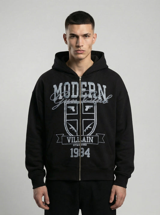 Gun Metal Zip Up [Black]